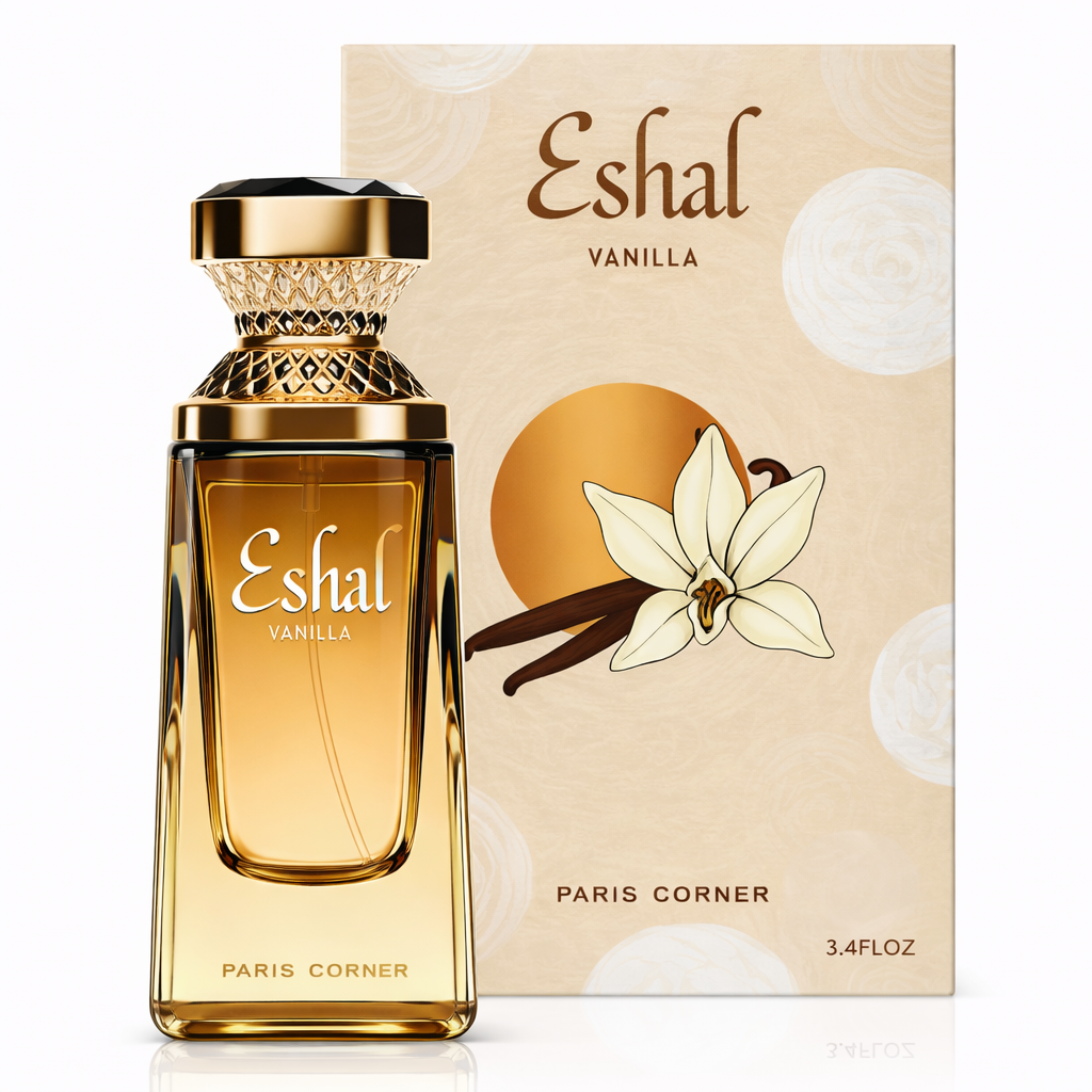 Paris Corner Eshal Vanilla Eau de Parfum 100 ml – Süßer, cremiger Vanille Unisex-Duft