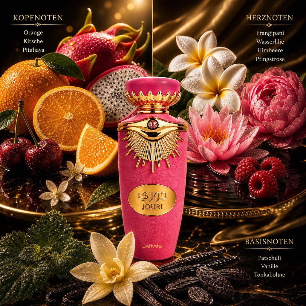 Lattafa Jouri Eau de Parfum 100 ml – Fruchtig-Blumiger Damenduft | Süß & Elegant