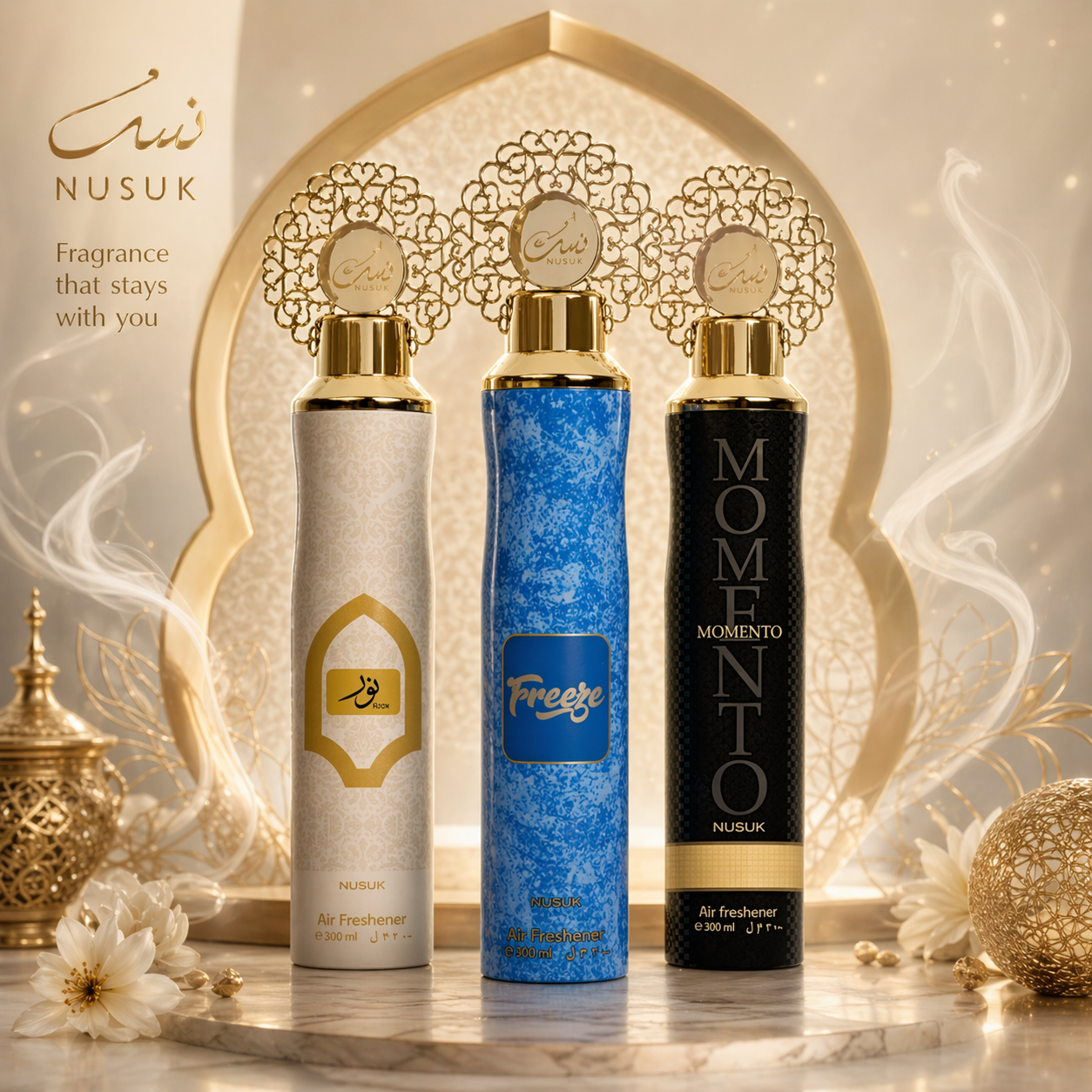 Nusuk Air Freshener | Raumdüfe | Momento | Noor | Freeze 300 ml